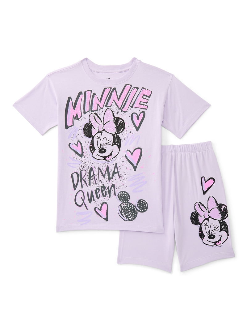 Minne girl （2023） Minnie Mouse Girls Rhinestones Graffiti Graphic Boyfriend Tee with