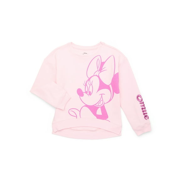 Minnie Mouse Girls Graphic Sweatshirt and Shorts with Embroidery Set, 2-Piece, Sizes 4-16