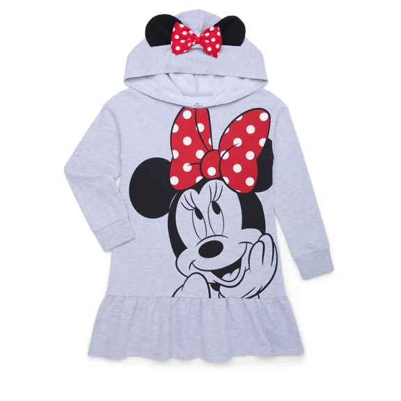 Minnie Mouse Girls Hooded Long Sleeve Cosplay Dress, Sizes 4-12