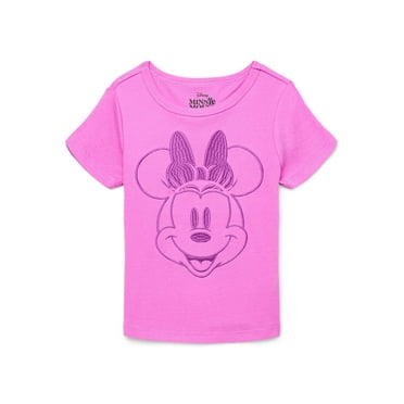 Disney Minnie Mouse Girls Embroidered Graphic T-Shirt, Sizes 4-16