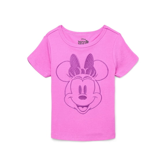 Disney Minnie Mouse Girls Embroidered Graphic T-Shirt, Sizes 4-16