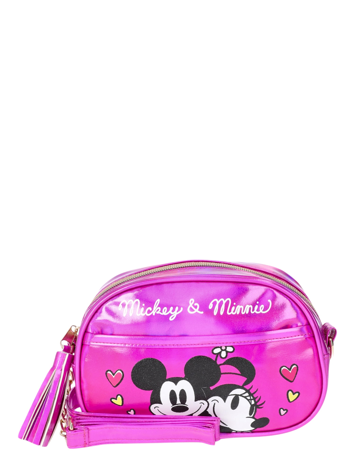 Minnie Mouse Kids Mini Crossbody Bag Pink with Prints and Zip