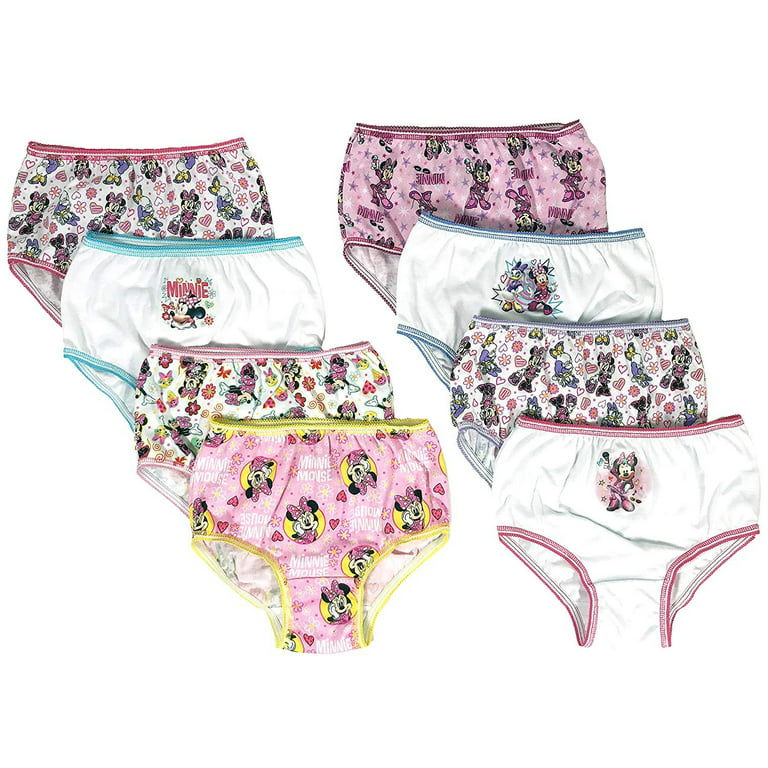 Minnie Mouse Girls Panties Underwear - 8-Pack Toddler/Little Kid