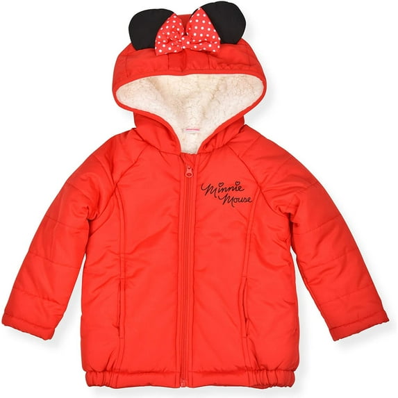 Minnie Mouse Girls Puffer Coat, Toddler