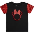 thumbnail image 1 of Minnie Mouse Girls' Sequin Short Sleeve T-Shirt - Disney - Girls Sizes 4-16, 1 of 3