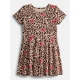 thumbnail image 1 of Minnie Mouse Girls Leopard Print Skater Dress with Short Sleeves, Sizes 4-12, 1 of 7