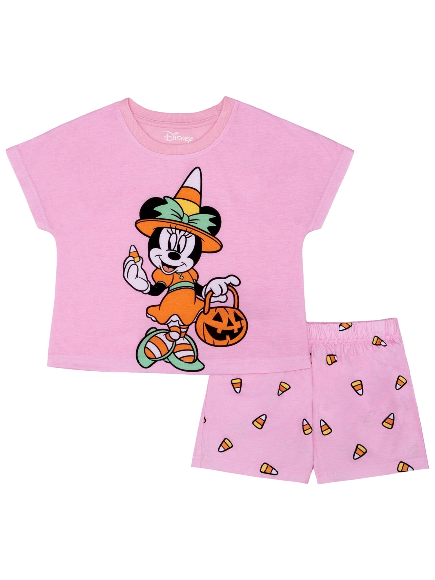 Minnie Mouse Girls Short Sleeve Top and Short Pajama Set, 2-Piece, Sizes 4-12