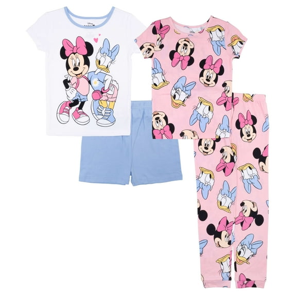 Minnie Mouse Girls Short Sleeve and Pant Pajama Set, Sizes 4-10