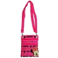 thumbnail image 1 of Disney Minnie Mouse Pink Zip-Up Passport Bag, Crossbody, 1 of 3