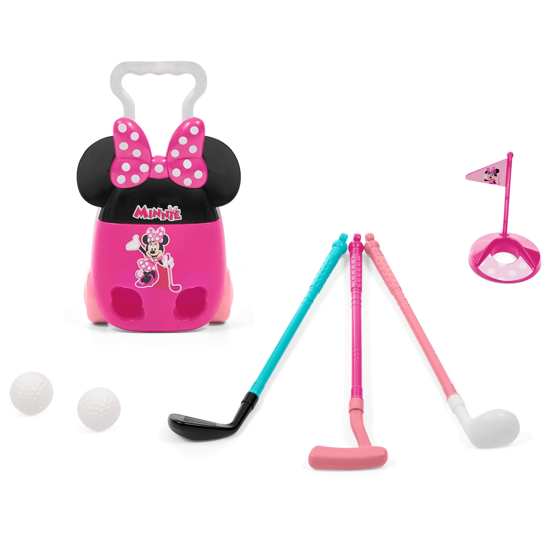 Minnie Mouse Golf Sports Set by Delta Children - 8-Piece Toddler Golf Playset with Wheeled Golf Bag, 3 Clubs, 2 Balls & Putting Hole
