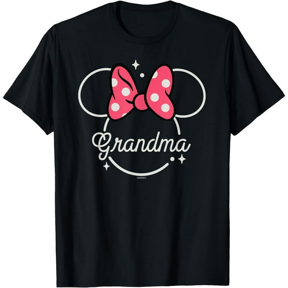 Minnie Mouse Grandma Head Icon Magic Mother’s Day DTG Print Unisex T-Shirt,Black Color,Size XL