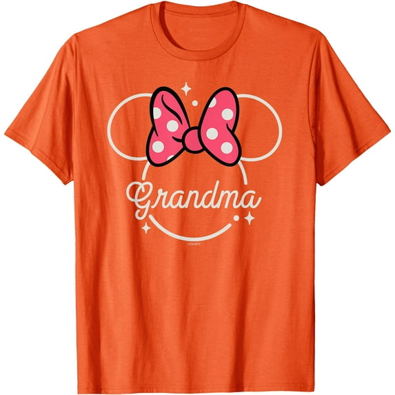 Minnie Mouse Grandma Head Icon Magic Mother’s Day DTG Print Unisex T-Shirt,Orange Color,Size L