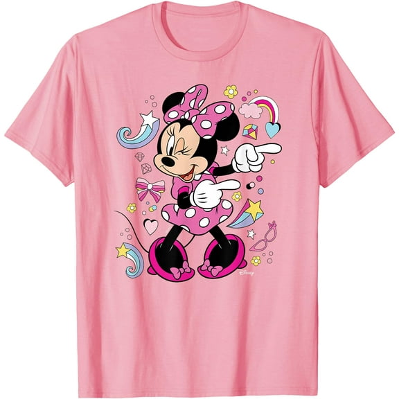 Minnie Mouse Graphic Only Cute DTG Print Unisex T-Shirt,Light Pink Color,Size 4XL