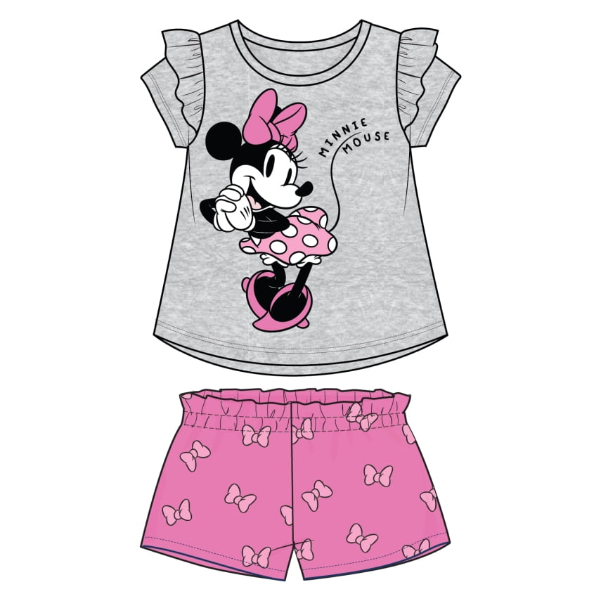 Minnie Mouse Gray & Pink Short Set Infant