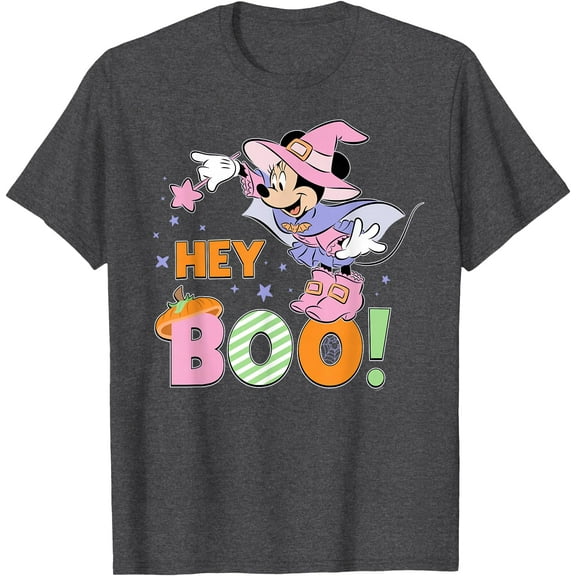 Minnie Mouse "Hey Boo!" Cute Halloween Matching DTG Print Unisex T-Shirt