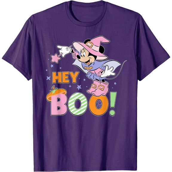 Minnie Mouse "Hey Boo!" Cute Halloween Matching DTG Print Unisex T-Shirt