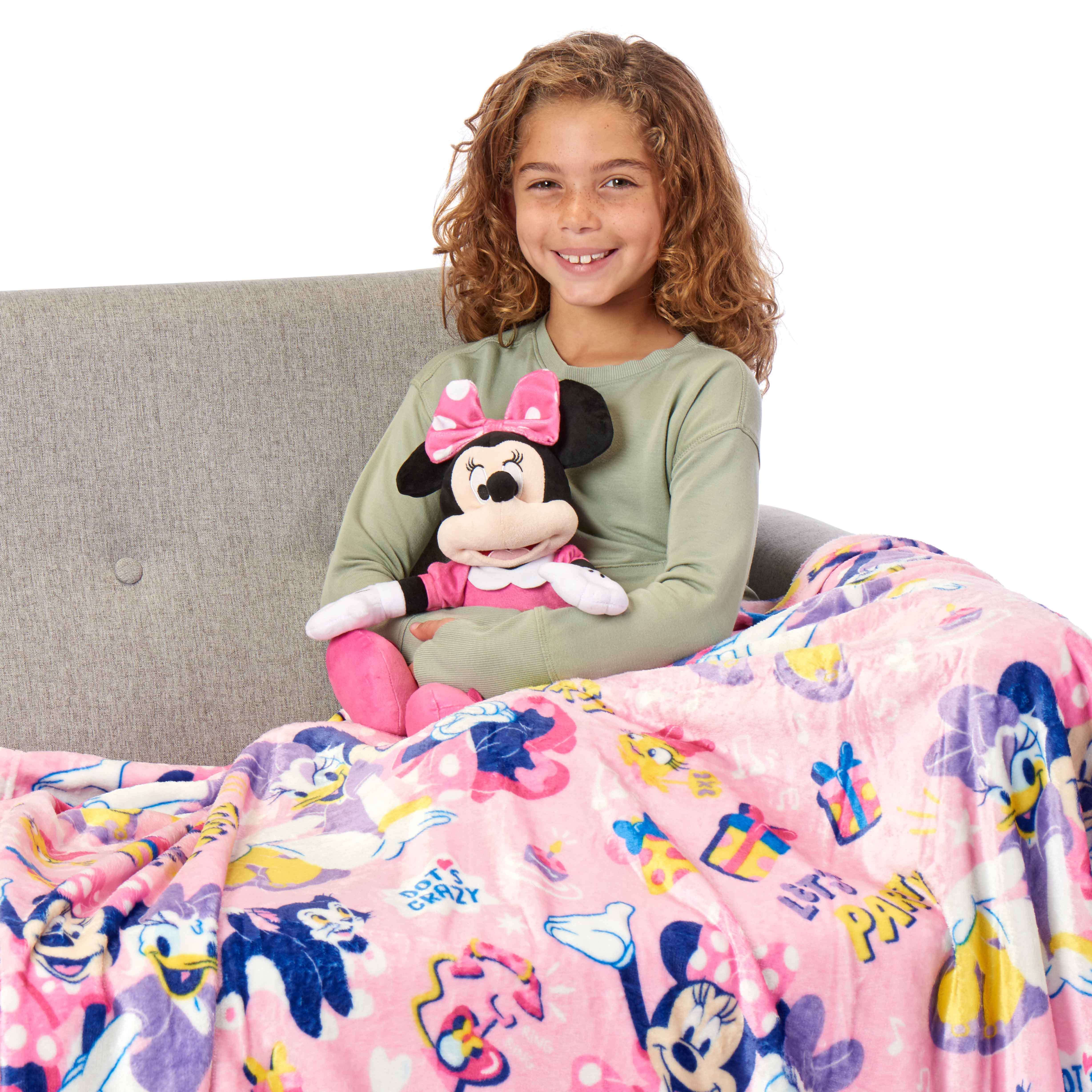 Minnie Mouse Hugger with Silk Touch Throw Blanket, 50x60 inches Pink