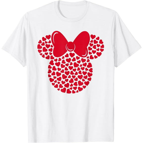 Minnie Mouse Icon Filled with Hearts DTG Print Unisex T-Shirt