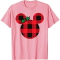 thumbnail image 1 of Minnie Mouse Icon Holiday Plaid with Holly Christmas DTG Print Unisex T-Shirt,Light Pink Color,Size 3T, 1 of 5
