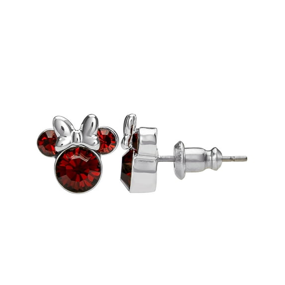 Minnie Mouse January Birthstone Silver-Plated Crystal Stud Earrings