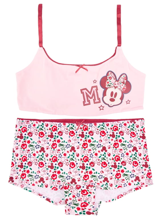 Junior's 2-Piece Bralette and Boyshort Set, Size Small to Extra Large