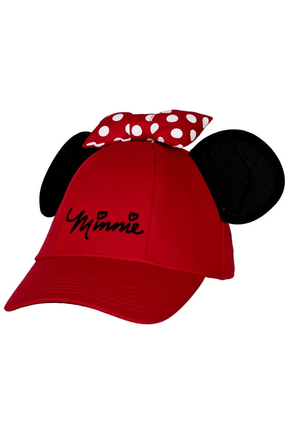 Minnie Adult Red Ear Hat, (Women's)