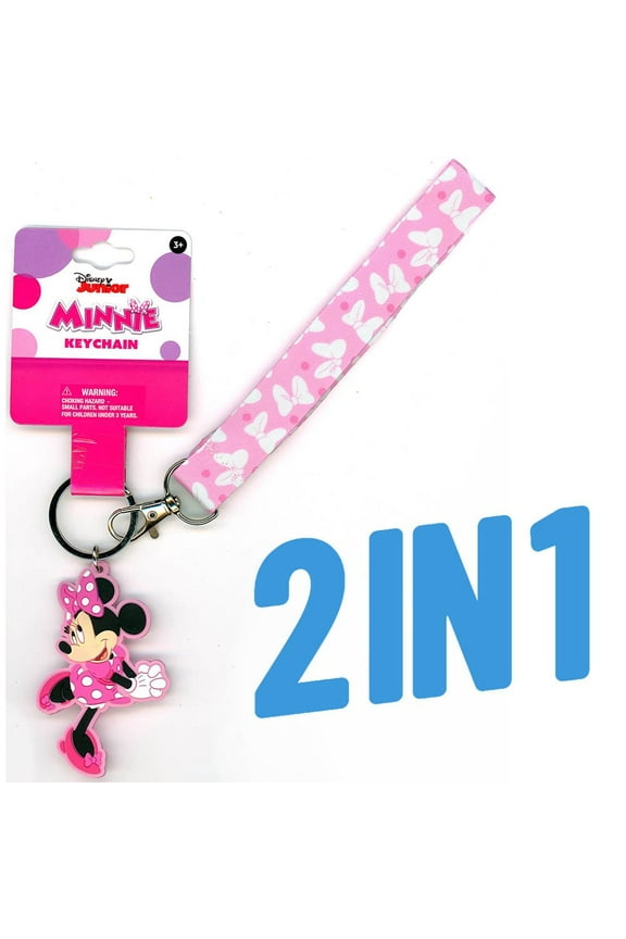 Minnie Mouse Lanyard with Rubber Keychain