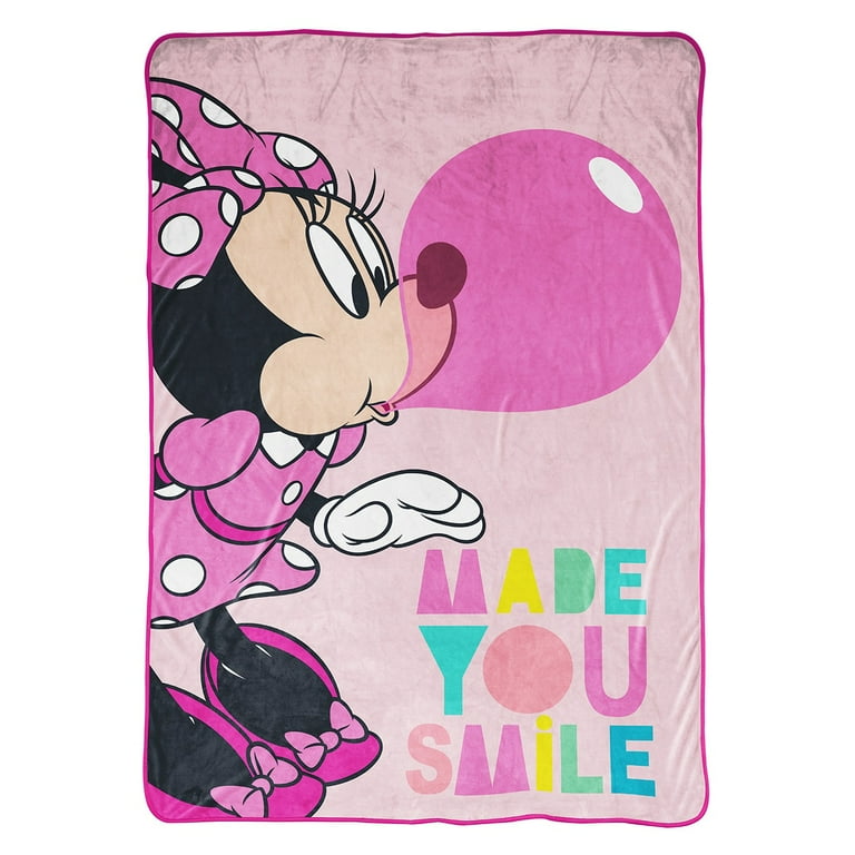 Minnie Mouse Made You Smile Kids Blanket 62 x 90 Pink Disney Walmart