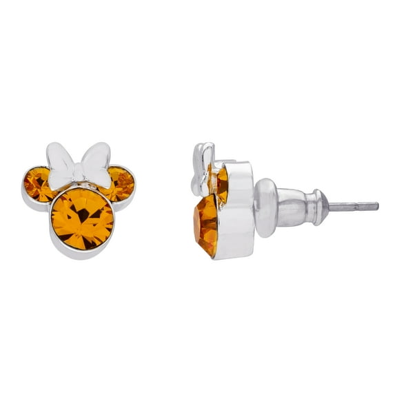 Minnie Mouse November Birthstone Silver-Plated Crystal Stud Earrings