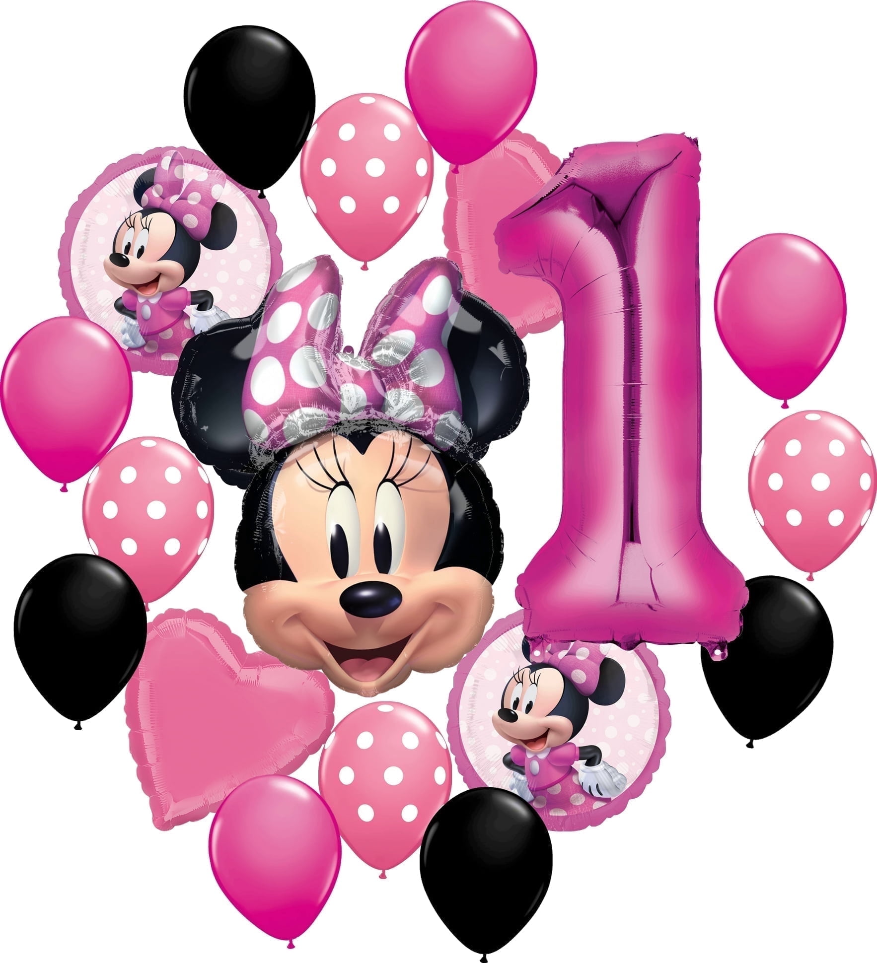 Minnie Mouse Party Supplies 1st Birthday Balloons Bundle with