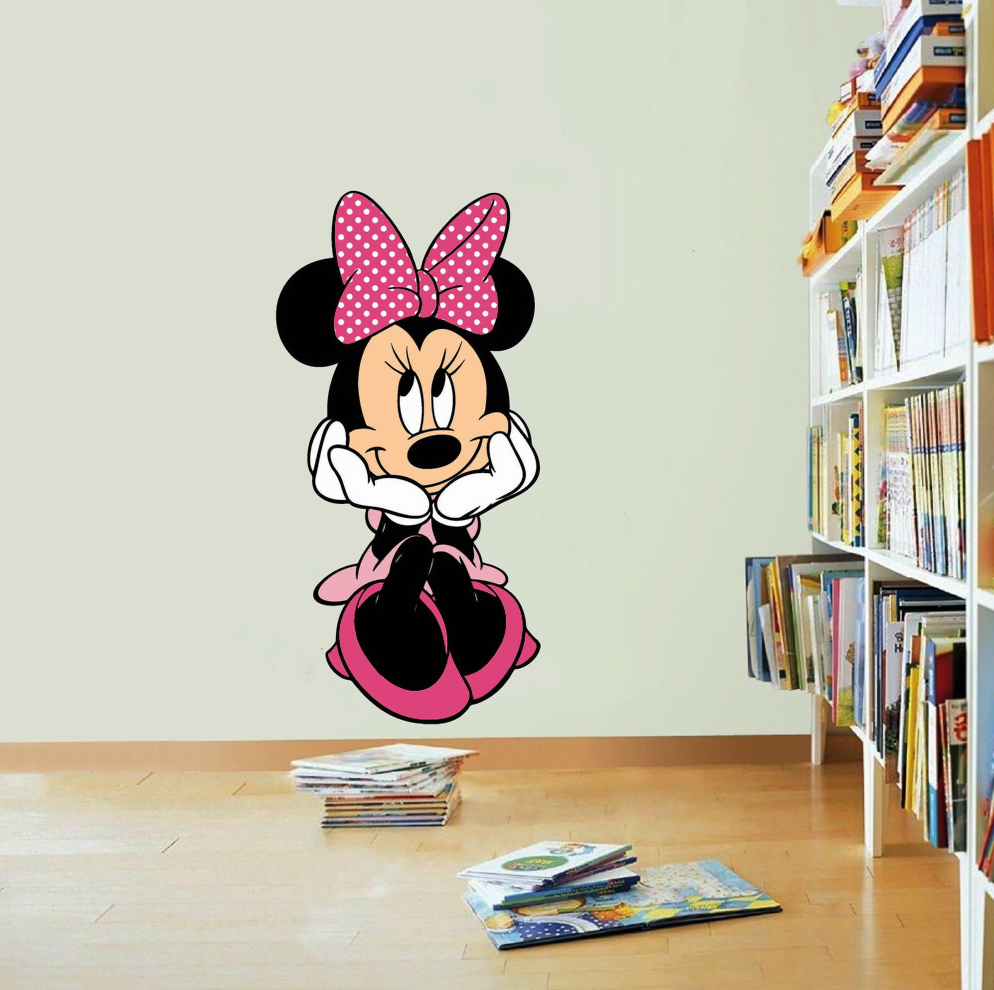 Minnie Mouse Pink Dress Cartoon Character Graphic Decal Sticker Vinyl Mural Baby Kids Room Bedroom Nursery Kindergarten School House Home Wall Design Minnie Mouse Pink Dress Cartoon Character Graphic Decal Sticker Vinyl Mural Baby Kids Room Bedroom Nursery Kindergarten School House Home Wall Design