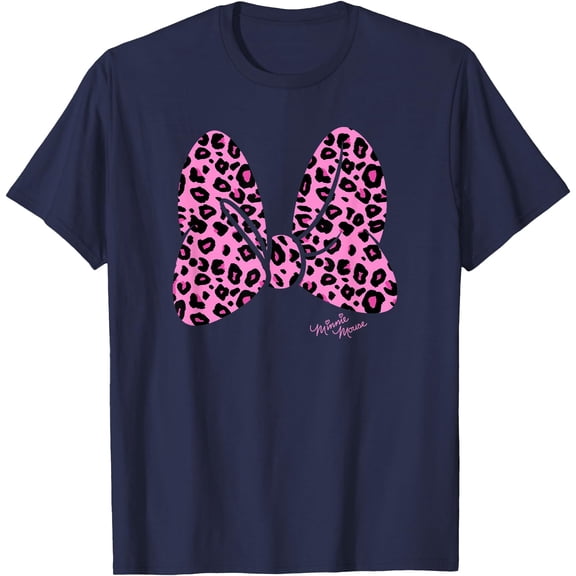Minnie Mouse Pink Leopard Classic Bow DTG Print Unisex T-Shirt
