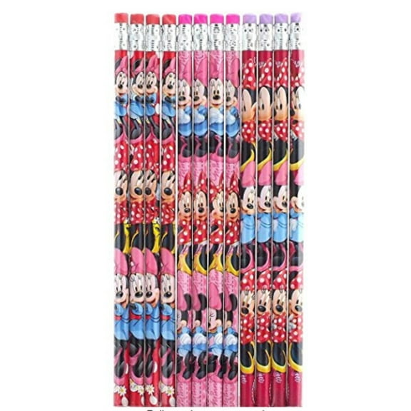 Minnie Mouse Pink/Red Wooden Pencils Pack of 12