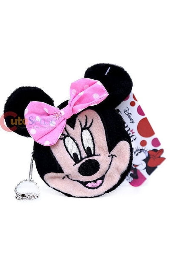 Minnie Mouse Pink Plush Coin Purse Keychain