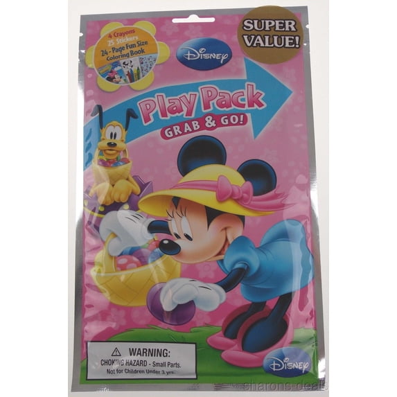 Minnie Mouse Play Pack Grab & Go Lot 12 Coloring Books Disney Crayons & Stickers