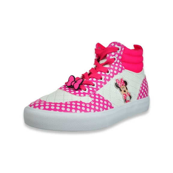 Minnie Mouse Polka-Dot Pink High-Top Girl's Shoes-Size 2