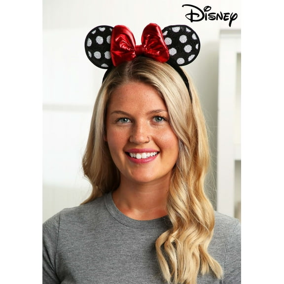 Minnie Mouse Polka Dot Sequined Ears Headband