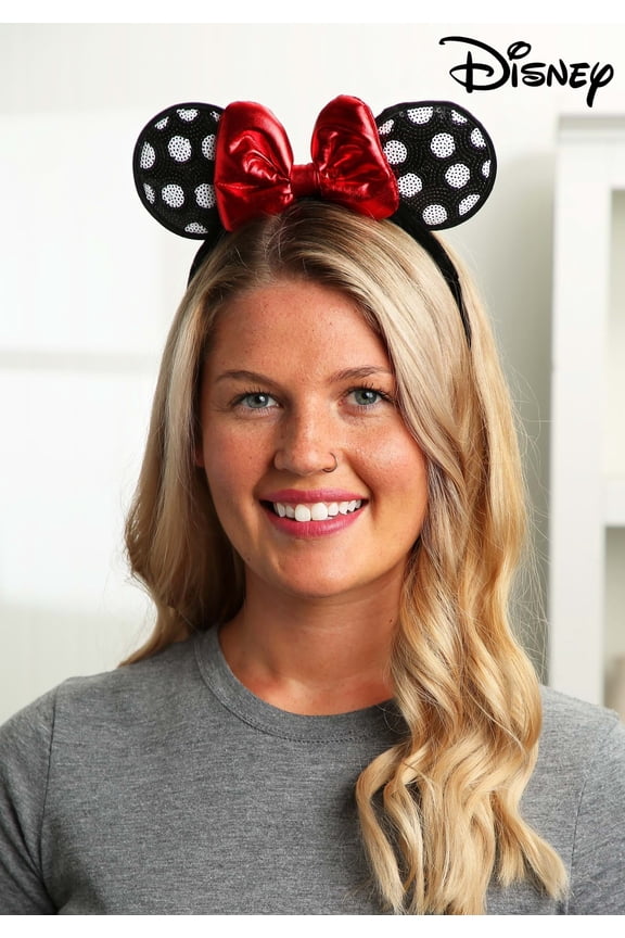 Minnie Mouse Polka Dot Sequined Ears Headband