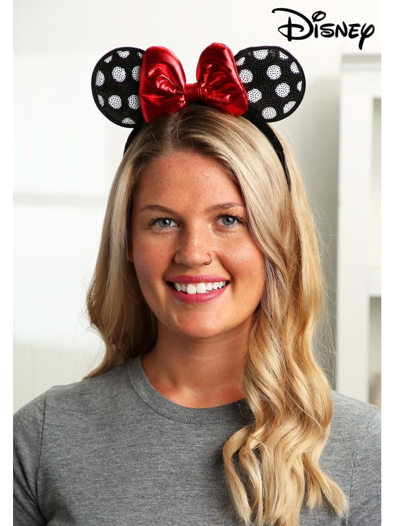Minnie Mouse Polka Dot Sequined Ears Headband