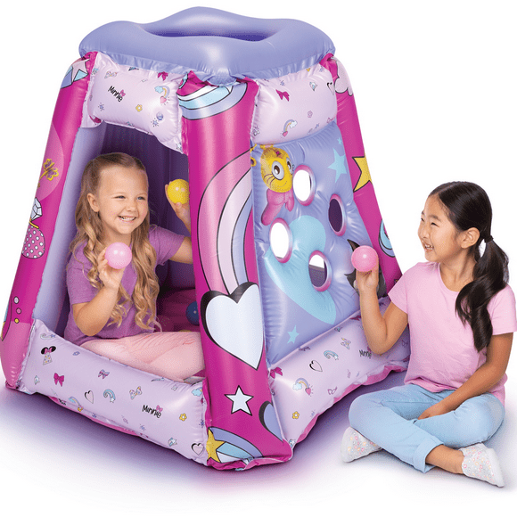 Minnie Mouse Preschool Indoor Inflatable Ball Pit Playland with 20 Soft Flex Balls, Ages 2-4, Pink