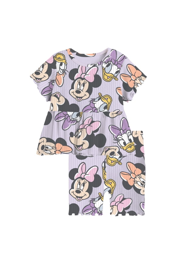 Minnie Mouse Purple Knit Rib Set Newborn