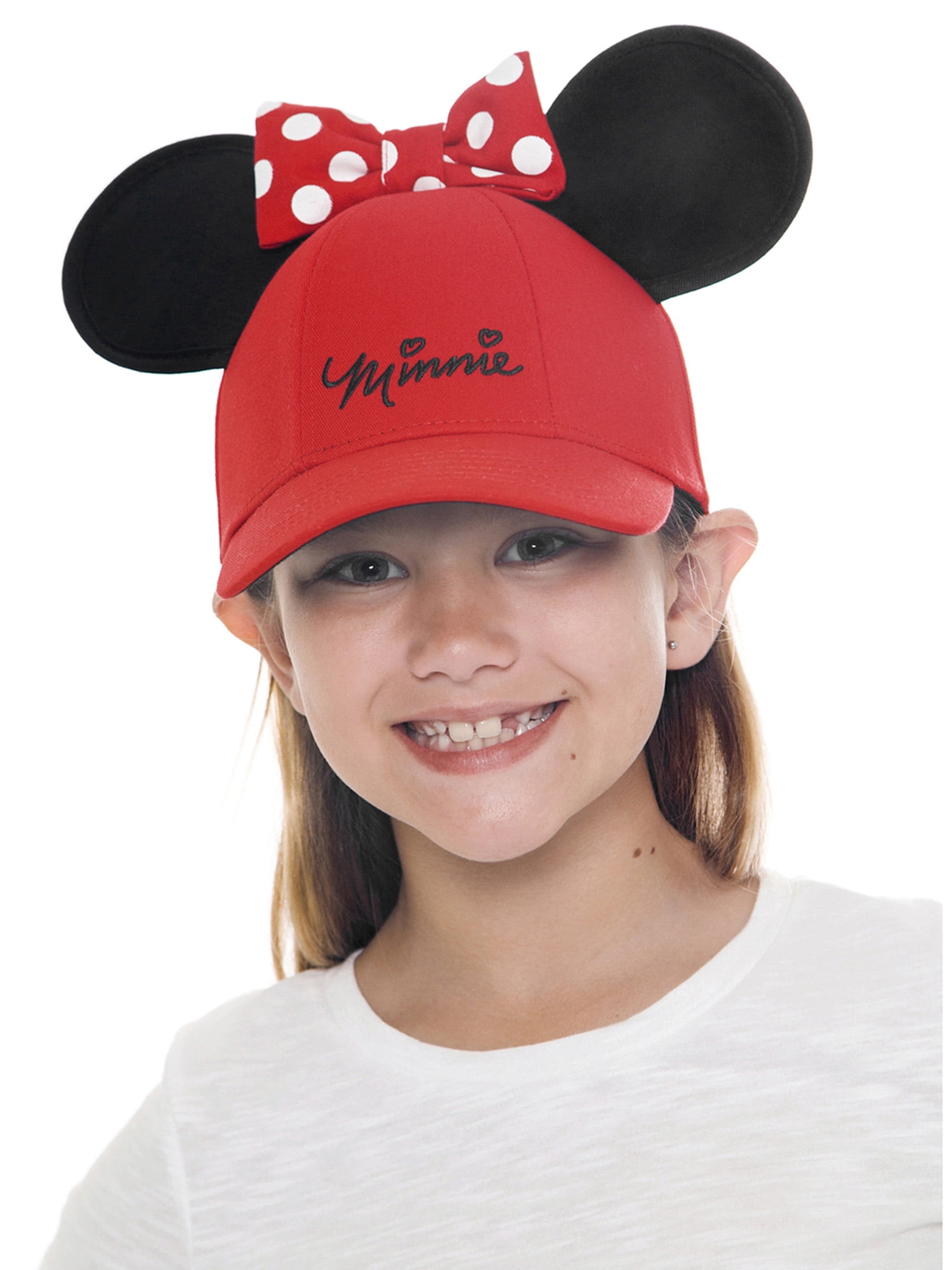 Minnie Mouse Red Baseball Hat with Bow Ears