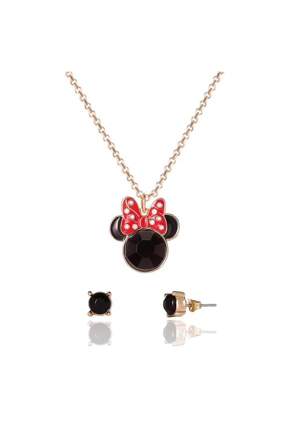 Minnie Mouse Red Bow Jewelry Set