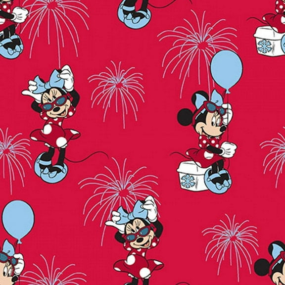 Minnie Mouse Red Patriotic Cotton Fabric