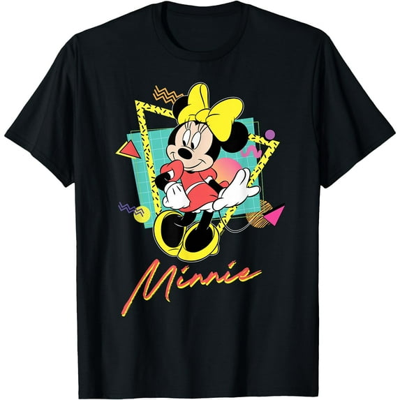 Minnie Mouse Retro ’90s Couples Matching Valentine’s DTG Print Unisex T-Shirt,Black Color,Size L