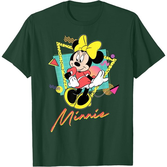 Minnie Mouse Retro ’90s Couples Matching Valentine’s DTG Print Unisex T-Shirt,Forest Green Color,Size YS