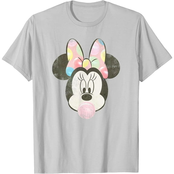 Minnie Mouse Retro Bubblegum Big Face Portrait DTG Print Unisex T-Shirt