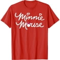 thumbnail image 1 of Minnie Mouse Script DTG Print Unisex T-Shirt,Red Color,Size XL, 1 of 5