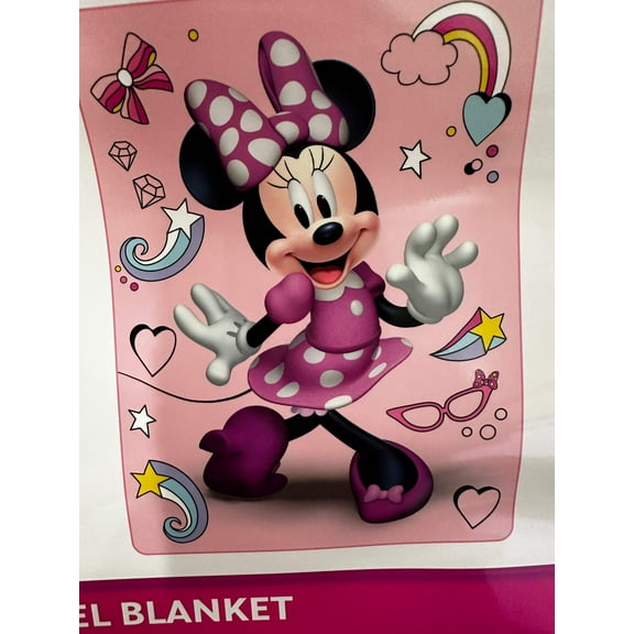 Minnie Mouse Shooting Stars Soft Plush Twin Size 60"x80" Plush Blanket