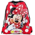 thumbnail image 1 of Minnie Mouse Shop Together Character Licensed Red Drawstring Bag, 1 of 3